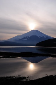 日の入り　山中湖　ｍ-③　16時23分